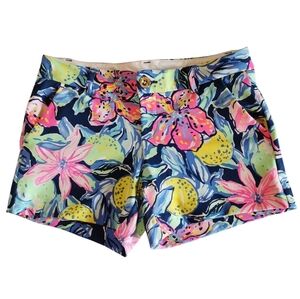 Lilly Pulitzer Callahan Stretch 5" Zip & Button Tropical Shorts - Sz 4